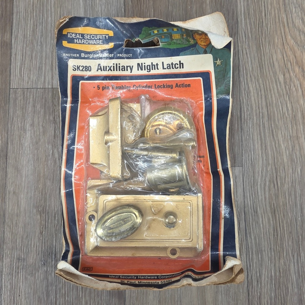 Vintage Ideal Security Hardware SK280 Auxiliary Night Latch 5-Pin Tumbler Lock